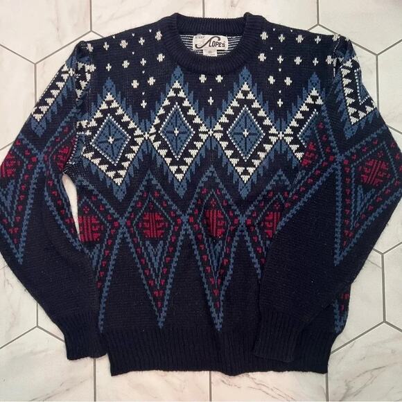 Vintage Steep Slopes Patterned Pullover Sweater Size M - Picture 1 of 6